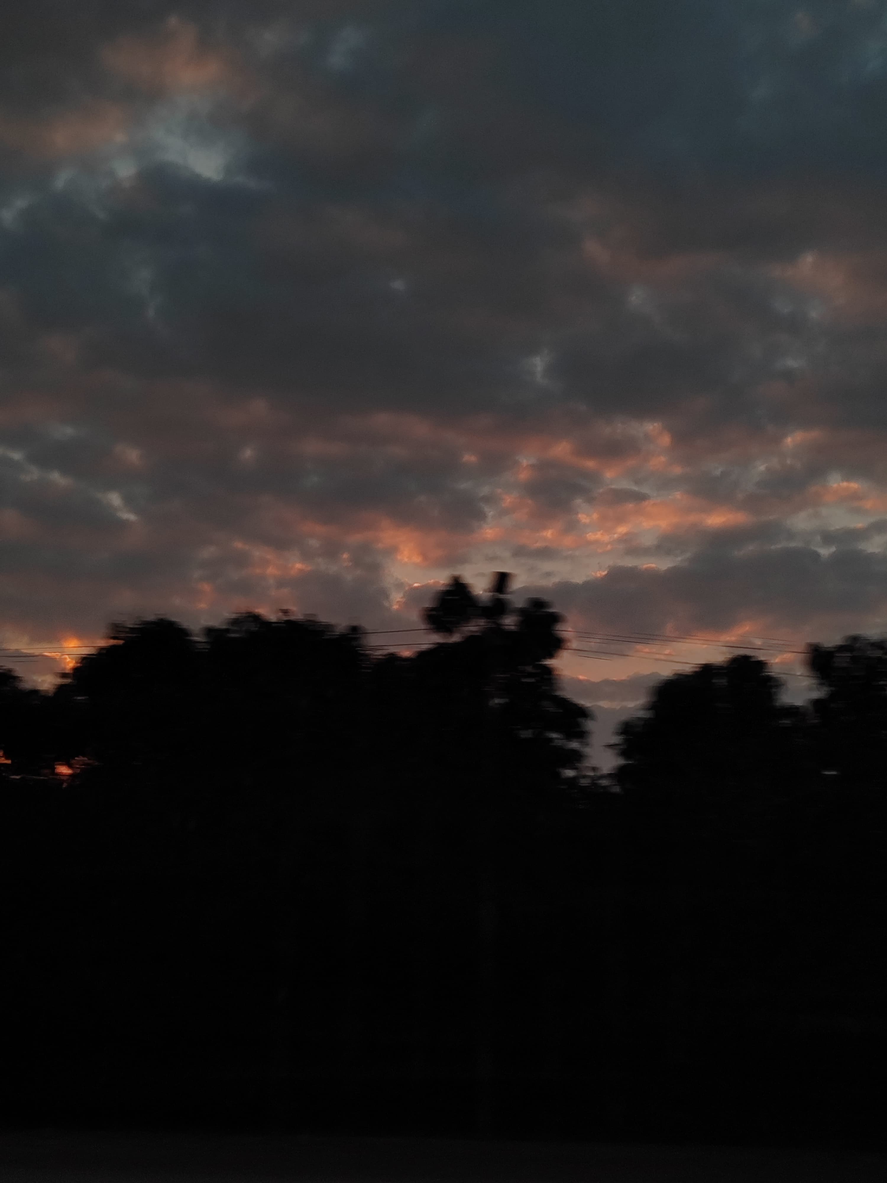 Mountain peaks with sunset glow